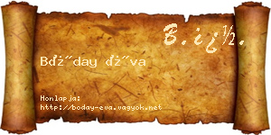 Bóday Éva névjegykártya